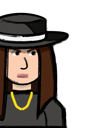 Evelyn Winburne, from the game Gangs of Teradeso, by Failed Mutiny, gives a side eye look.
