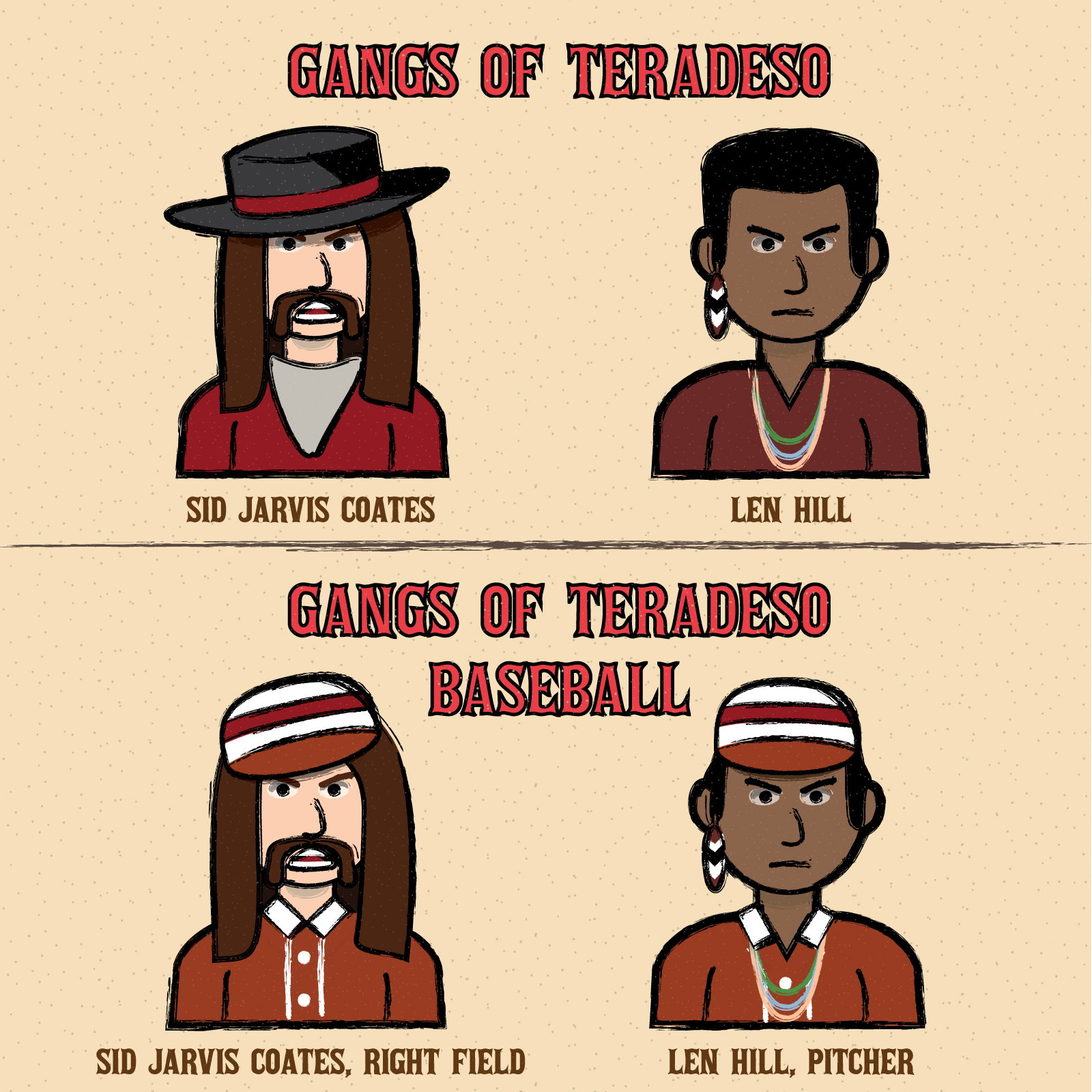 Image showing the difference between Evelyn Winburne and Colt Lamar in Gangs of Teradeso and Gangs of Teradeso: Baseball